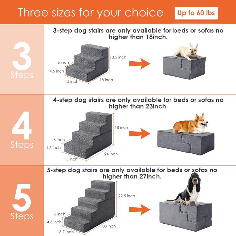 Folding pet stairs for bed 30 inches high outlet